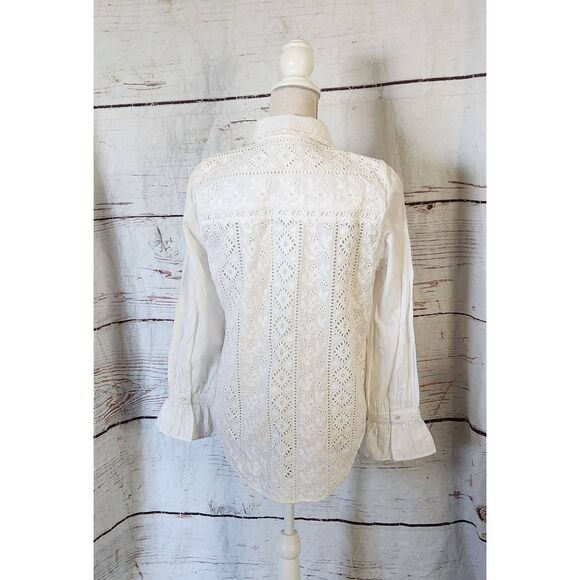 Sundance Jolene Elegance Eyelet Cottagecore Top Size XS - Picture 3 of 8